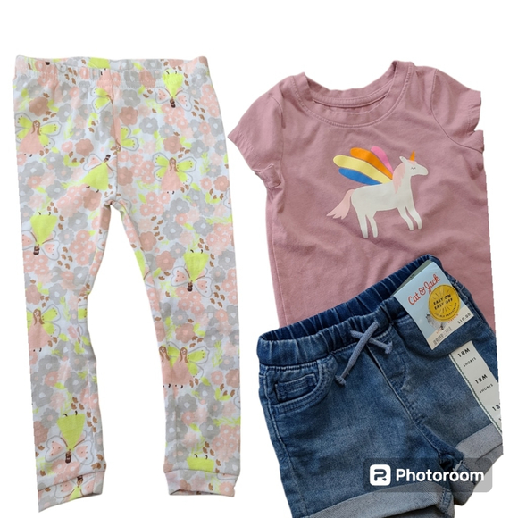 New Girls 18M Three-Piece Set Cat & Jack, Carters - Picture 1 of 11